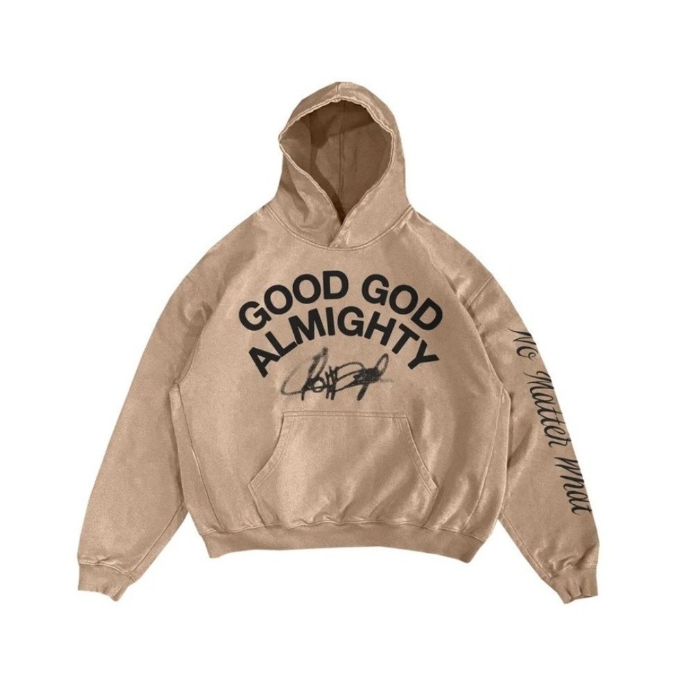 Good God Almighty Tan Graphic Hoodie Mens 2XL Crowder